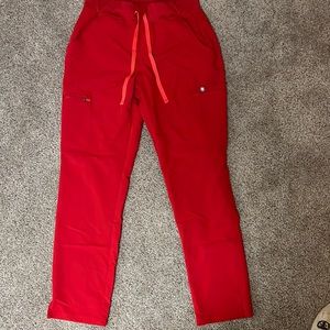 FIGS scrub pants—red